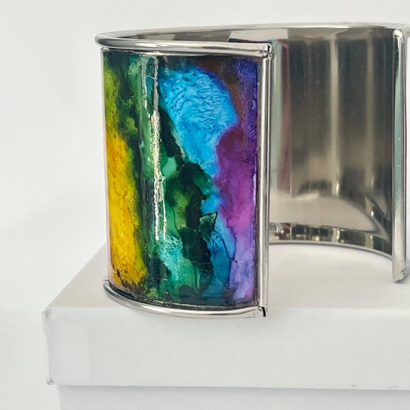 Abstract Rainbow Cuff Bracelet - Picture 12 of 12
